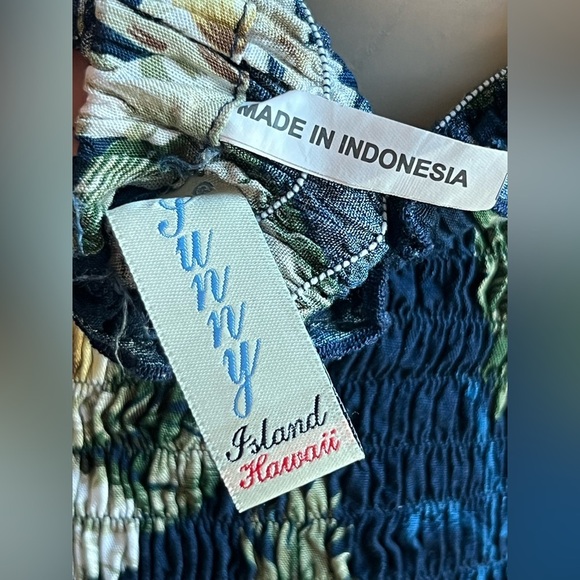 Hawaiian Luau  Kimono Fairy Dress in Pineapple Garden Navy size one size - Picture 11 of 12